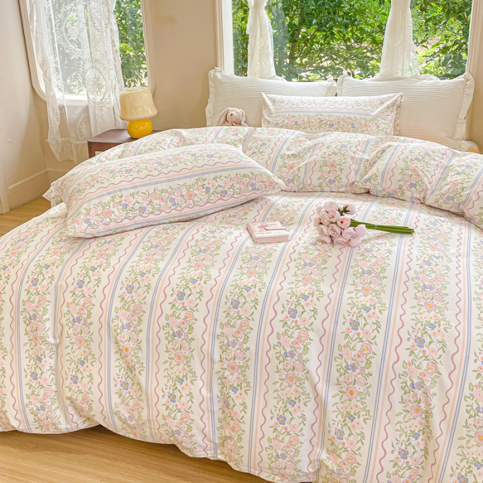 91家纺网 家纺一手货源 找家纺 珺柔家纺 2023新款13372全棉印花四件套 花香