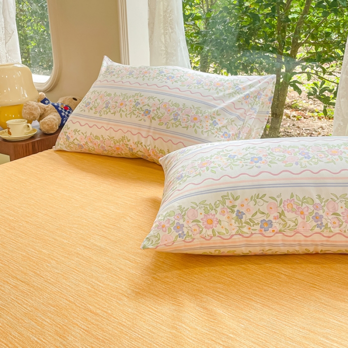 91家纺网 家纺一手货源 找家纺 珺柔家纺 2023新款13372全棉印花四件套 花香