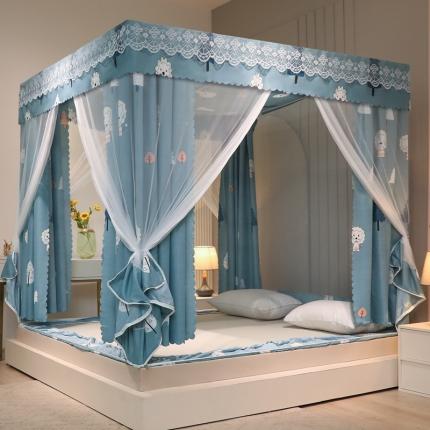 91家纺网 家纺一手货源 找家纺 千逸虹 2024新款印花遮光坐床回底蚊帐 春天约会