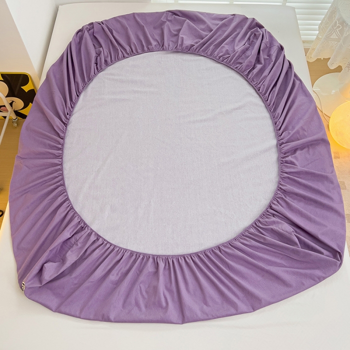 91家纺网 家纺一手货源 找家纺 品乐家纺 2023新款全棉磨毛迪士尼刺绣系列床笠+枕套 黛西紫