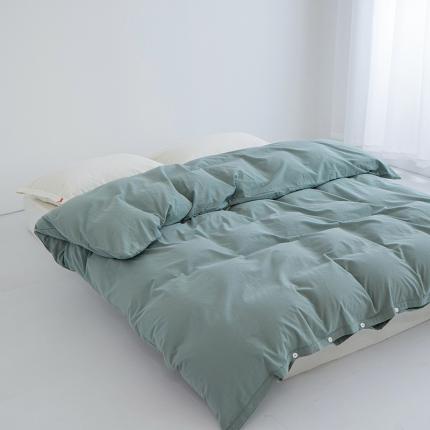 91家纺网 家纺一手货源 找家纺 （总）安莱生活 2023新款水洗棉全棉色织高支高密纽扣款工艺单品被套