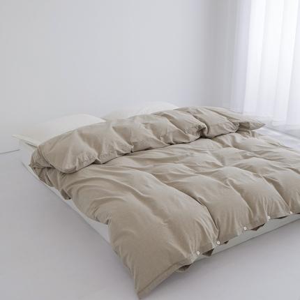 91家纺网 家纺一手货源 找家纺 （总）安莱生活 2023新款水洗棉全棉色织高支高密纽扣款工艺单品被套