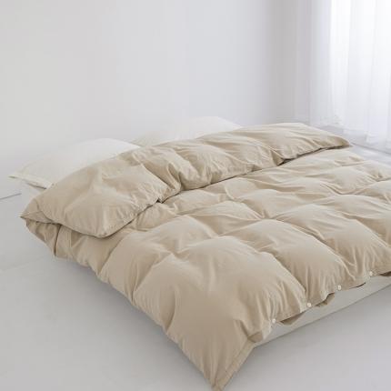 91家纺网 家纺一手货源 找家纺 （总）安莱生活 2023新款水洗棉全棉色织高支高密纽扣款工艺单品被套