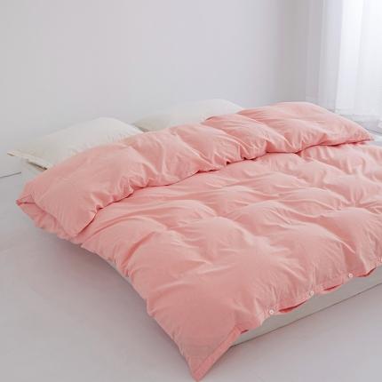 91家纺网 家纺一手货源 找家纺 （总）安莱生活 2023新款水洗棉全棉色织高支高密纽扣款工艺单品被套