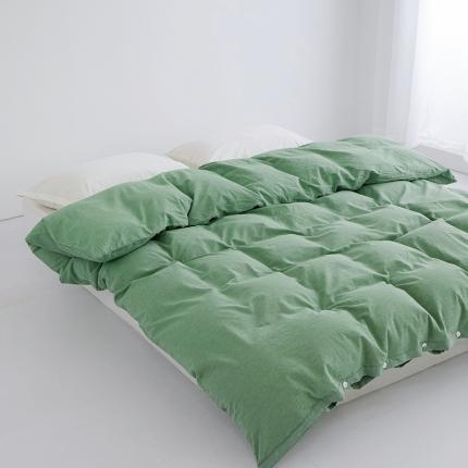 91家纺网 家纺一手货源 找家纺 （总）安莱生活 2023新款水洗棉全棉色织高支高密纽扣款工艺单品被套