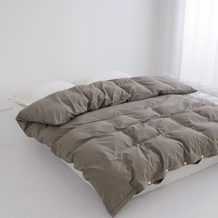 91家纺网 家纺一手货源 找家纺 （总）安莱生活 2023新款水洗棉全棉色织高支高密纽扣款工艺单品被套