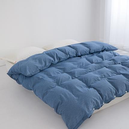 91家纺网 家纺一手货源 找家纺 （总）安莱生活 2023新款水洗棉全棉色织高支高密纽扣款工艺单品被套