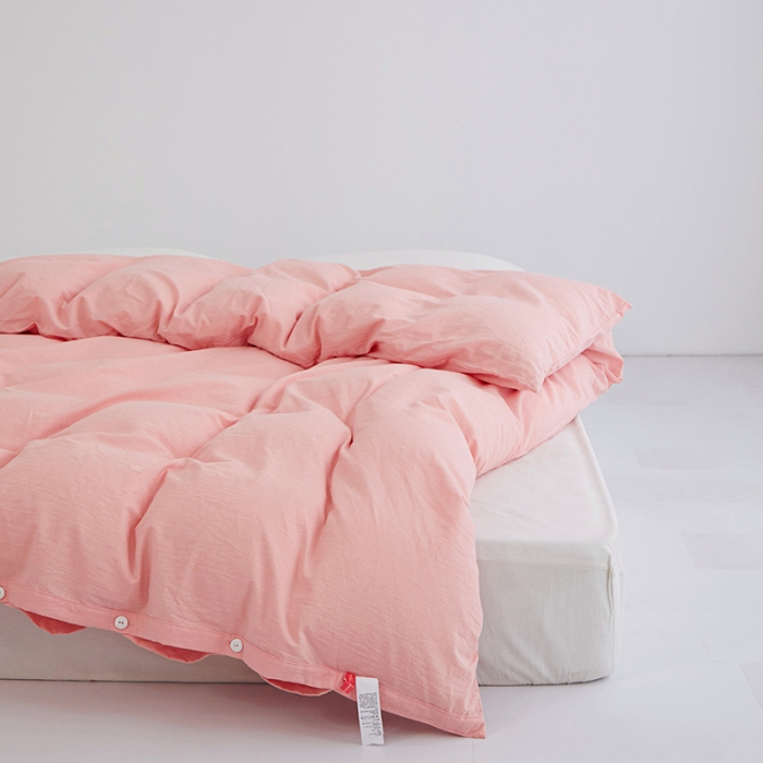 91家纺网 家纺一手货源 找家纺 （总）安莱生活 2023新款水洗棉全棉色织高支高密纽扣款工艺单品被套