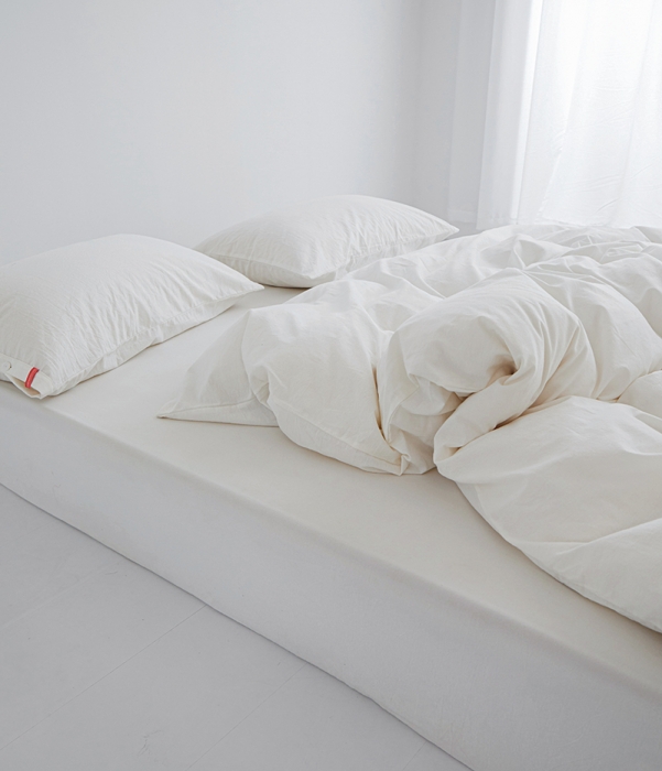 91家纺网 家纺一手货源 找家纺 安莱生活 2023新款水洗棉全棉色织高支高密纽扣款工艺单品被套 纯白