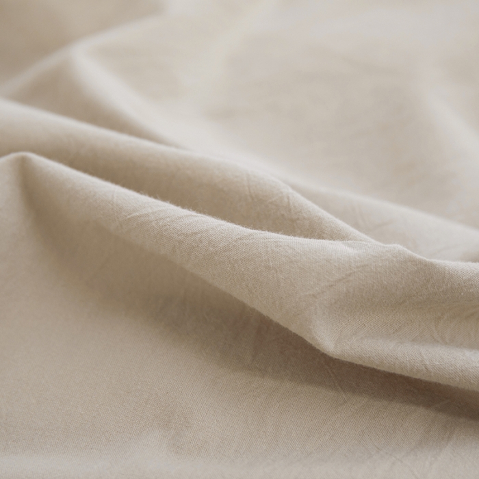 91家纺网 家纺一手货源 找家纺 安莱生活 2023新款水洗棉全棉色织高支高密纽扣款工艺单品被套 米驼