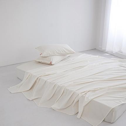 91家纺网 家纺一手货源 找家纺 安莱生活 2023新款水洗棉全棉色织高支高密纽扣款工艺单品床单 纯白