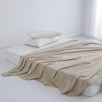 91家纺网 家纺一手货源 找家纺 安莱生活 2023新款水洗棉全棉色织高支高密纽扣款工艺单品床单 米驼