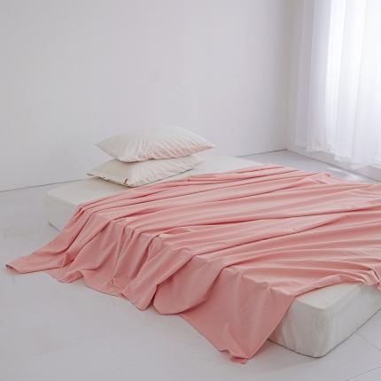 91家纺网 家纺一手货源 找家纺 安莱生活 2023新款水洗棉全棉色织高支高密纽扣款工艺单品床单 嫩粉