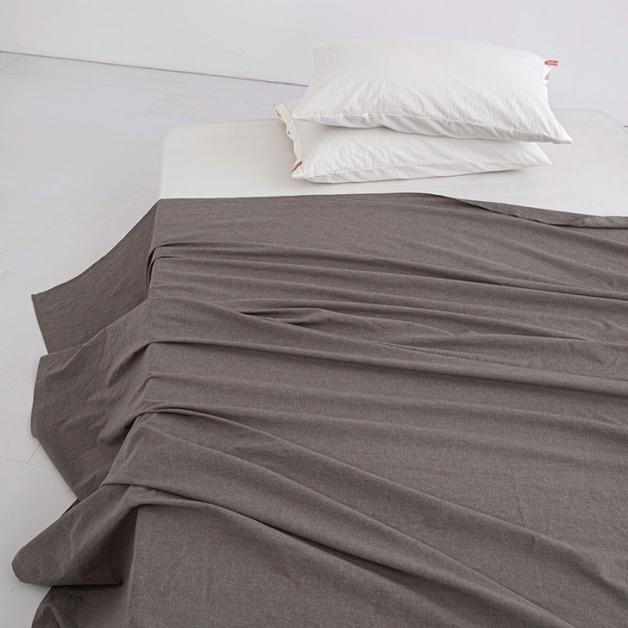 91家纺网 家纺一手货源 找家纺 安莱生活 2023新款水洗棉全棉色织高支高密纽扣款工艺单品床单 浅咖