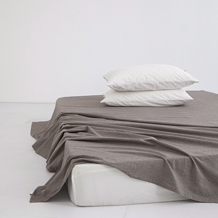 91家纺网 家纺一手货源 找家纺 安莱生活 2023新款水洗棉全棉色织高支高密纽扣款工艺单品床单 浅咖