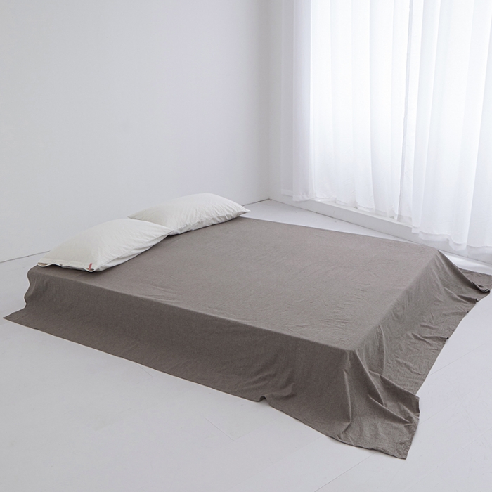 91家纺网 家纺一手货源 找家纺 安莱生活 2023新款水洗棉全棉色织高支高密纽扣款工艺单品床单 浅咖