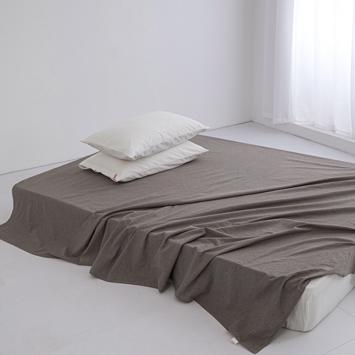 91家纺网 家纺一手货源 找家纺 安莱生活 2023新款水洗棉全棉色织高支高密纽扣款工艺单品床单 浅咖