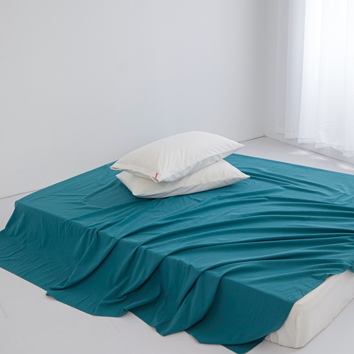 91家纺网 家纺一手货源 找家纺 安莱生活 2023新款水洗棉全棉色织高支高密纽扣款工艺单品床单 筠雾