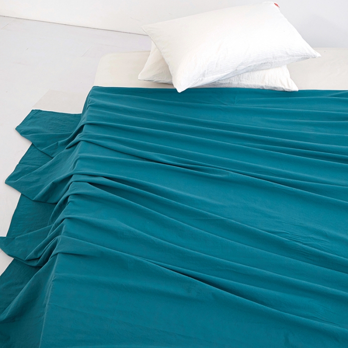 91家纺网 家纺一手货源 找家纺 安莱生活 2023新款水洗棉全棉色织高支高密纽扣款工艺单品床单 筠雾