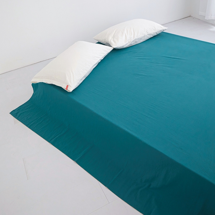 91家纺网 家纺一手货源 找家纺 安莱生活 2023新款水洗棉全棉色织高支高密纽扣款工艺单品床单 筠雾