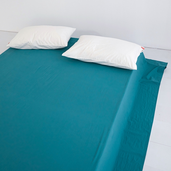 91家纺网 家纺一手货源 找家纺 安莱生活 2023新款水洗棉全棉色织高支高密纽扣款工艺单品床单 筠雾