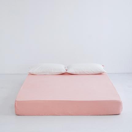 91家纺网 家纺一手货源 找家纺 安莱生活 2023新款水洗棉全棉色织高支高密纽扣款工艺单品床笠 嫩粉