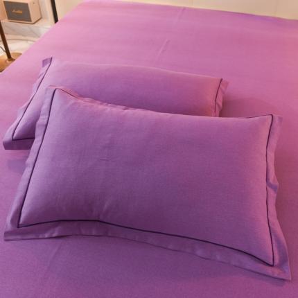 磨毛世家 2023新品全棉磨毛纯棉活性加厚保暖单品单枕套 紫色