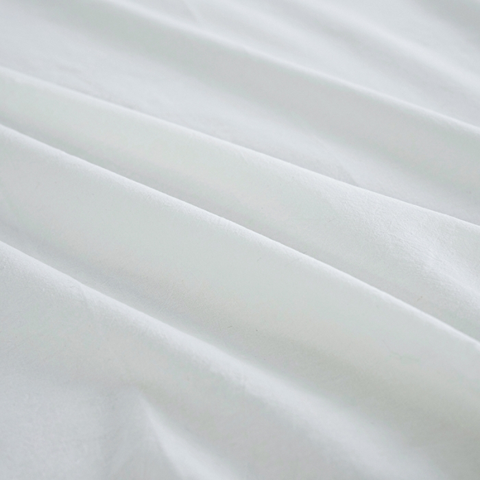 91家纺网 家纺一手货源 找家纺 安莱生活 2023新款水洗棉全棉色织高支高密纽扣款工艺单品床笠 纯白