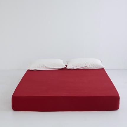 安莱生活 2023新款水洗棉全棉色织高支高密纽扣款工艺单品床笠 大红