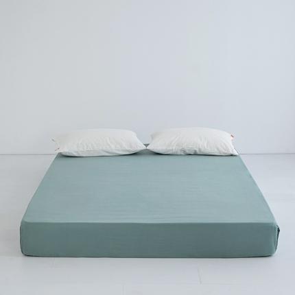 安莱生活 2023新款水洗棉全棉色织高支高密纽扣款工艺单品床笠 灰绿