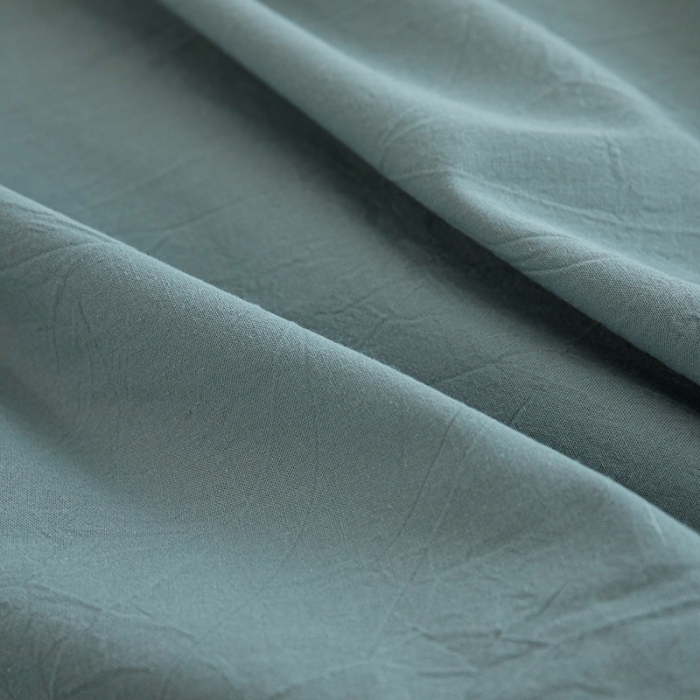 91家纺网 家纺一手货源 找家纺 安莱生活 2023新款水洗棉全棉色织高支高密纽扣款工艺单品床笠 灰绿