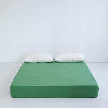 安莱生活 2023新款水洗棉全棉色织高支高密纽扣款工艺单品床笠 军绿