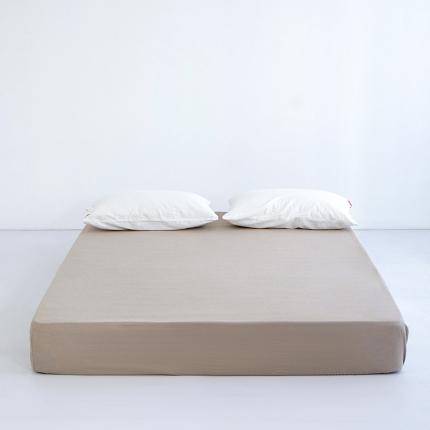 安莱生活 2023新款水洗棉全棉色织高支高密纽扣款工艺单品床笠 卡其