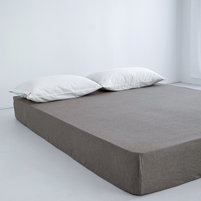 91家纺网 家纺一手货源 找家纺 安莱生活 2023新款水洗棉全棉色织高支高密纽扣款工艺单品床笠 浅咖