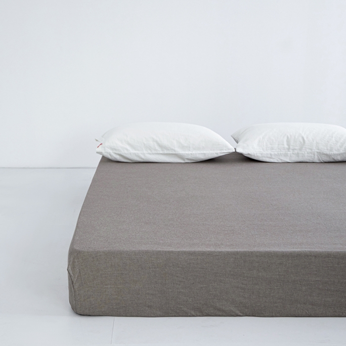 91家纺网 家纺一手货源 找家纺 安莱生活 2023新款水洗棉全棉色织高支高密纽扣款工艺单品床笠 浅咖