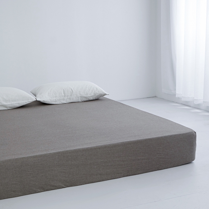 91家纺网 家纺一手货源 找家纺 安莱生活 2023新款水洗棉全棉色织高支高密纽扣款工艺单品床笠 浅咖