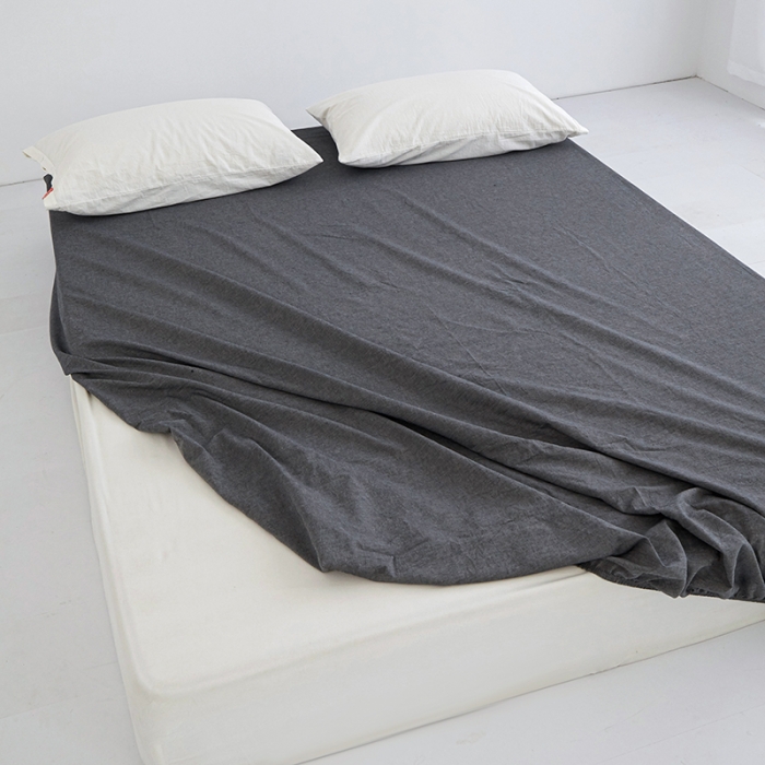 91家纺网 家纺一手货源 找家纺 安莱生活 2023新款水洗棉全棉色织高支高密纽扣款工艺单品床笠 深灰