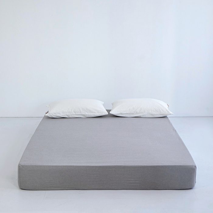 91家纺网 家纺一手货源 找家纺 安莱生活 2023新款水洗棉全棉色织高支高密纽扣款工艺单品床笠 银灰