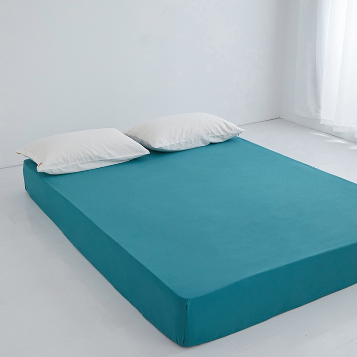 91家纺网 家纺一手货源 找家纺 安莱生活 2023新款水洗棉全棉色织高支高密纽扣款工艺单品床笠 筠雾