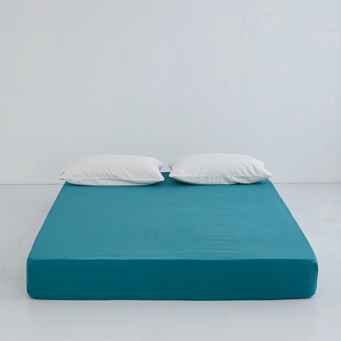 91家纺网 家纺一手货源 找家纺 安莱生活 2023新款水洗棉全棉色织高支高密纽扣款工艺单品床笠 筠雾