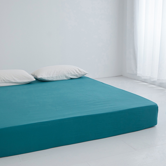 91家纺网 家纺一手货源 找家纺 安莱生活 2023新款水洗棉全棉色织高支高密纽扣款工艺单品床笠 筠雾