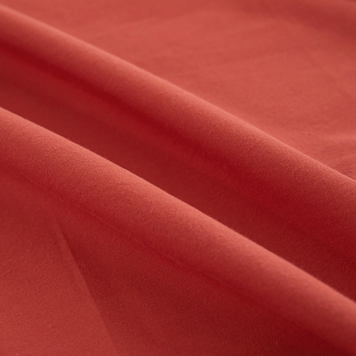 91家纺网 家纺一手货源 找家纺 安莱生活 2023新款水洗棉全棉色织高支高密纽扣款工艺单品床笠 砖红