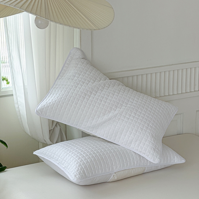 91家纺网 家纺一手货源 找家纺 总纯棉枕芯保护套酒店绗缝三层夹棉枕头隔离层家用成人透气枕头套子