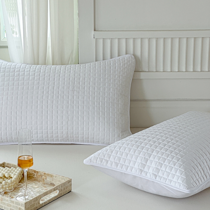 91家纺网 家纺一手货源 找家纺 总纯棉枕芯保护套酒店绗缝三层夹棉枕头隔离层家用成人透气枕头套子