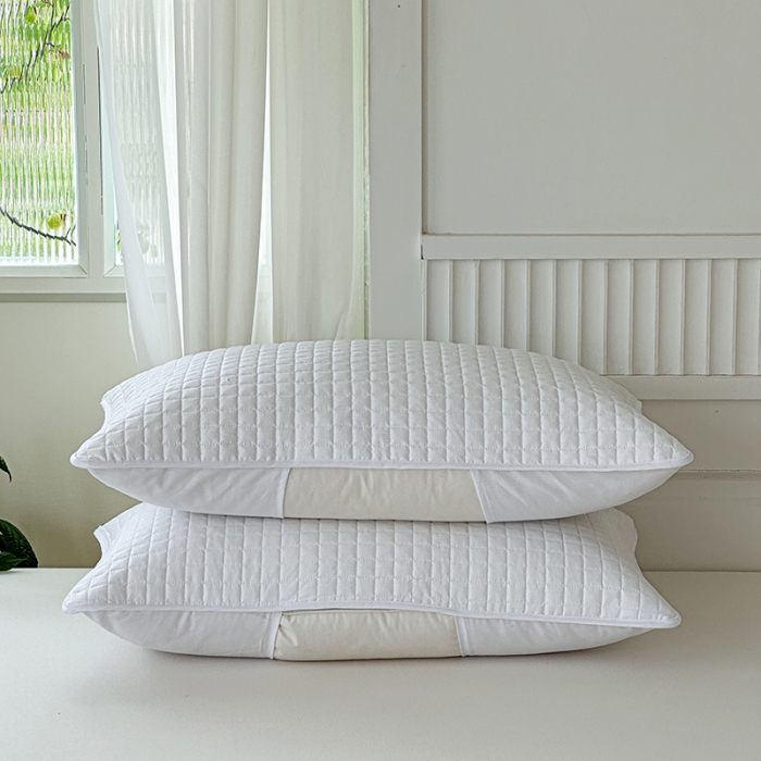 91家纺网 家纺一手货源 找家纺 总纯棉枕芯保护套酒店绗缝三层夹棉枕头隔离层家用成人透气枕头套子