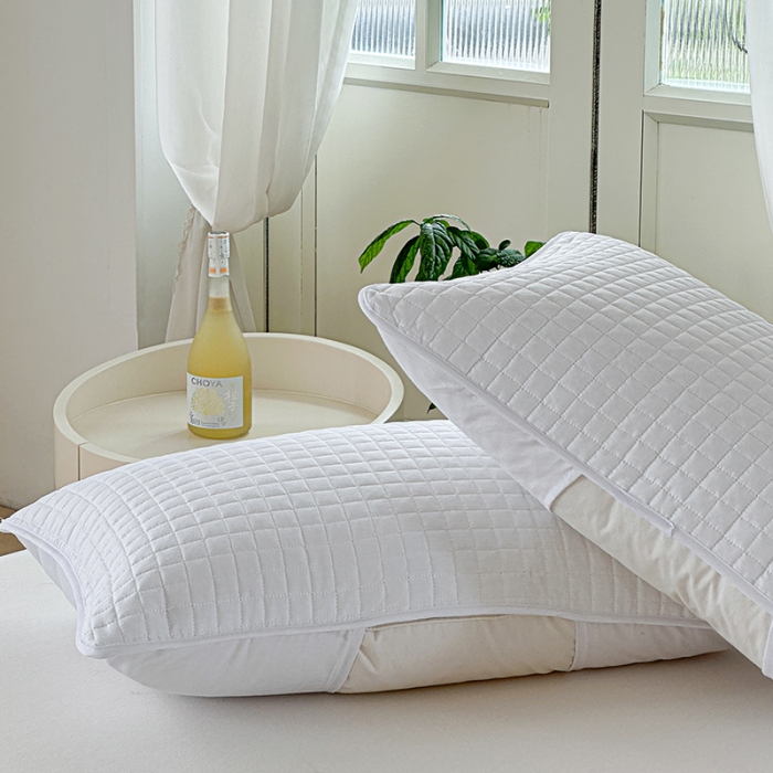 91家纺网 家纺一手货源 找家纺 总纯棉枕芯保护套酒店绗缝三层夹棉枕头隔离层家用成人透气枕头套子