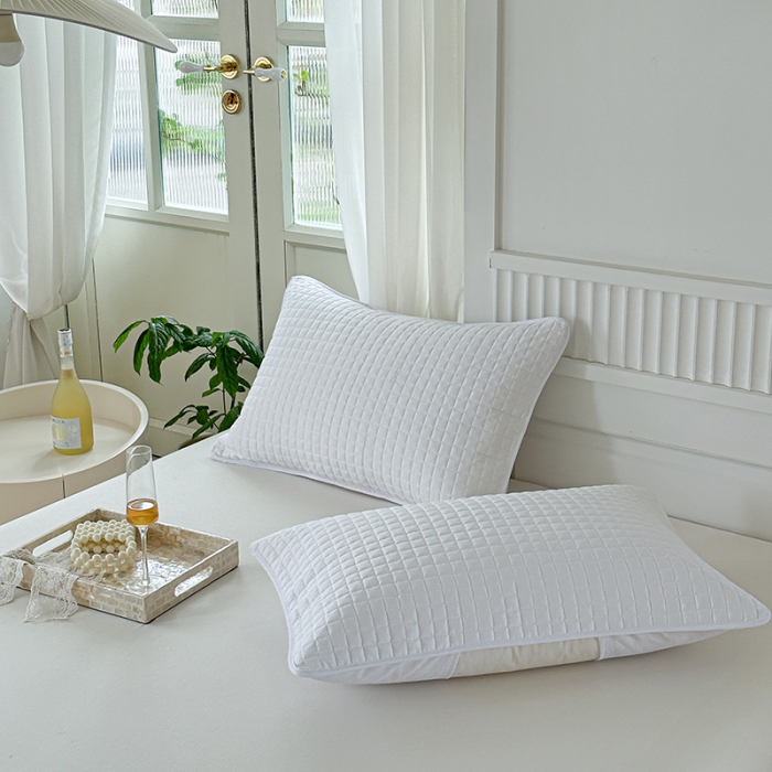 91家纺网 家纺一手货源 找家纺 总纯棉枕芯保护套酒店绗缝三层夹棉枕头隔离层家用成人透气枕头套子
