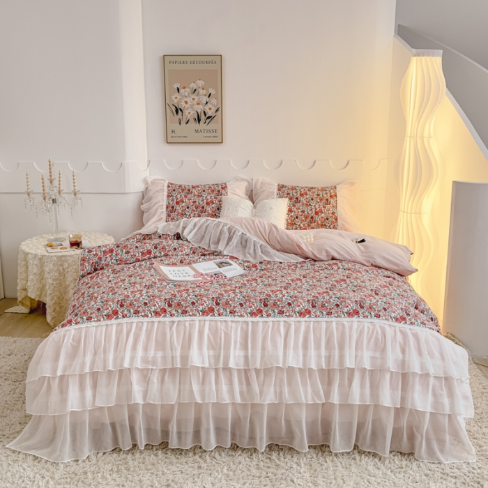 91家纺网 家纺一手货源 找家纺 潮邦创意家居 新款13372全棉法式工艺款四件套学生三件套 怀玉