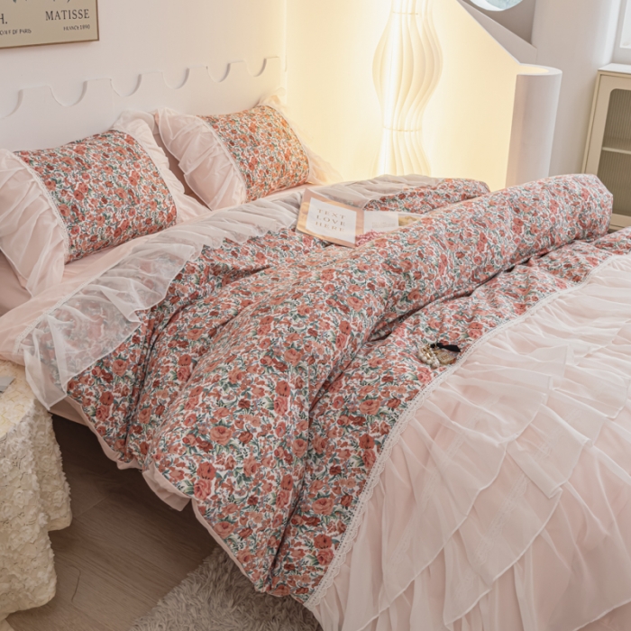 91家纺网 家纺一手货源 找家纺 潮邦创意家居 新款13372全棉法式工艺款四件套学生三件套 怀玉