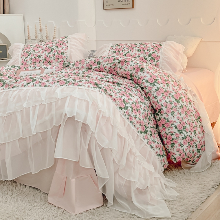 91家纺网 家纺一手货源 找家纺 潮邦创意家居 新款13372全棉法式工艺款四件套学生三件套 幻露